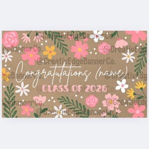 Floral Graduation Banner
